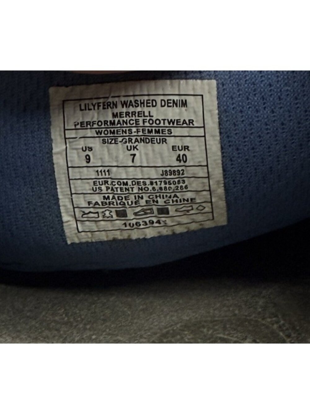 Merrell Lilyfern Washed Denim Blue Leather Slide Sandals Women Sz 9 US J89892 - Picture 9 of 9
